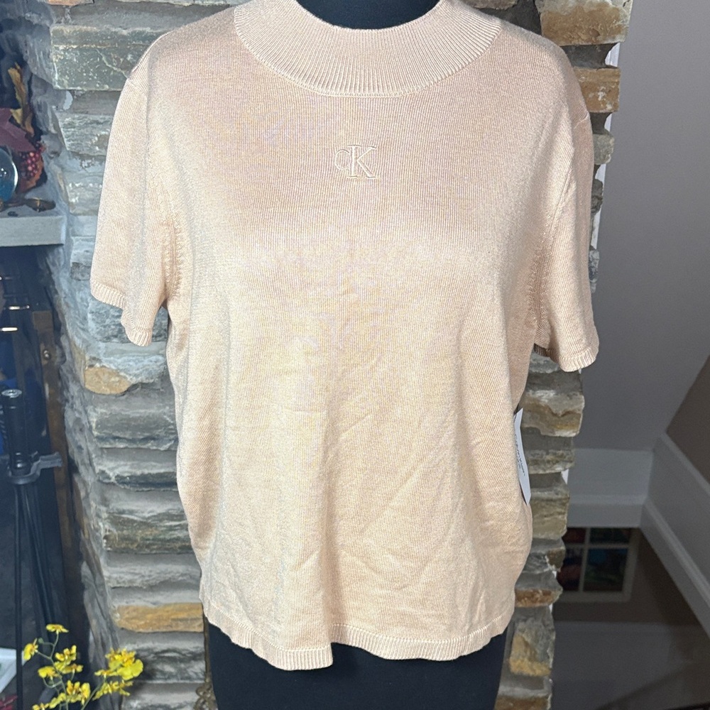 Calvin Klein Women's Beige Short Sleeve Tee